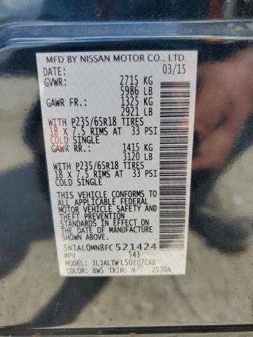 2015 INFINITI QX60 - 5N1AL0MN8FC521424