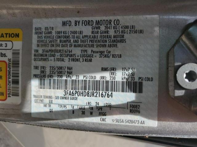 VIN 3FA6P0HD8JR216764 2018 Ford Fusion, SE no.13