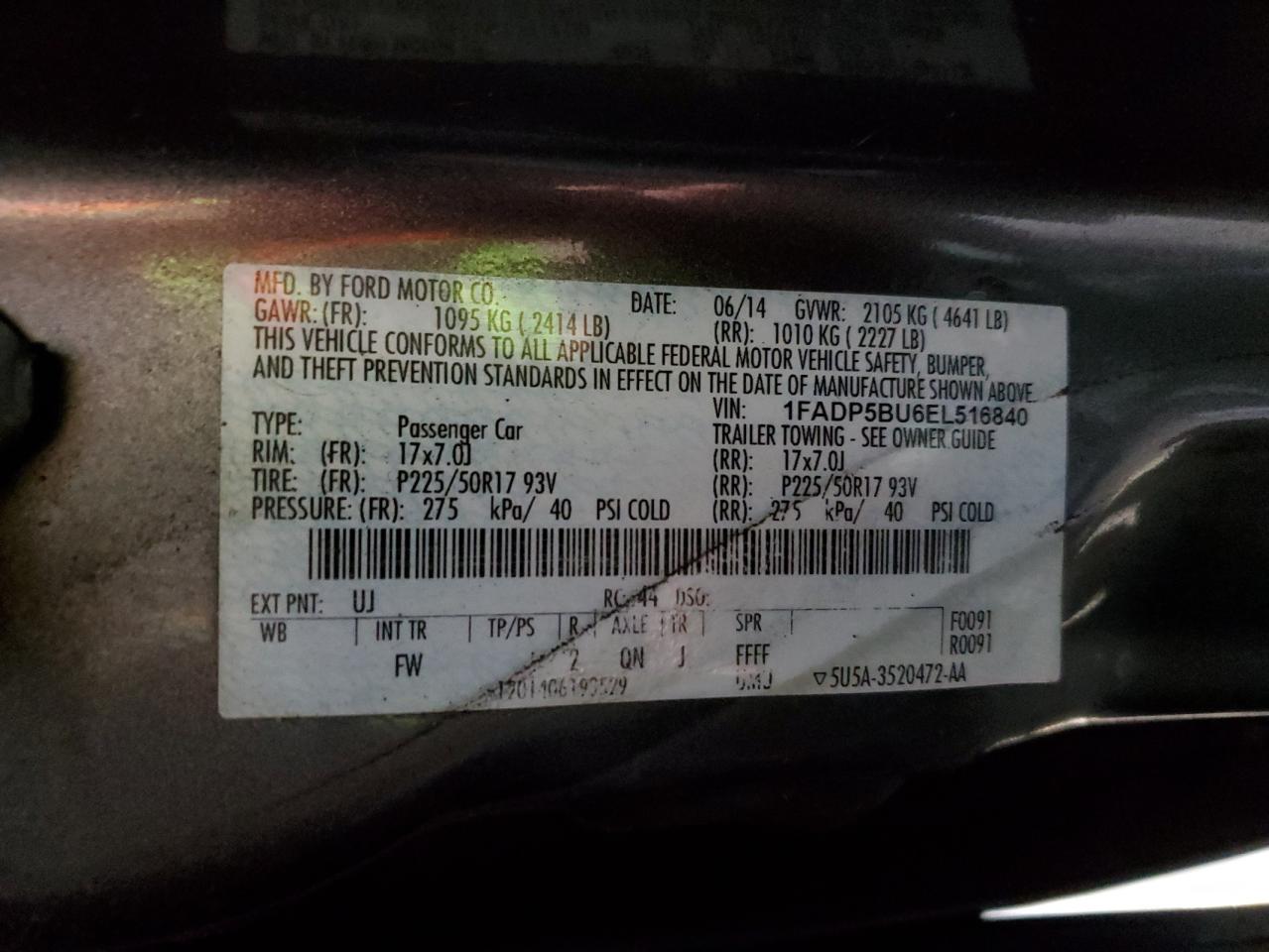 1FADP5BU6EL516840 2014 Ford C-Max Sel