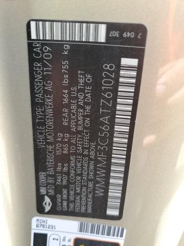 2010 Mini Cooper VIN: WMWMF3C56ATZ61028 Lot: 60930054