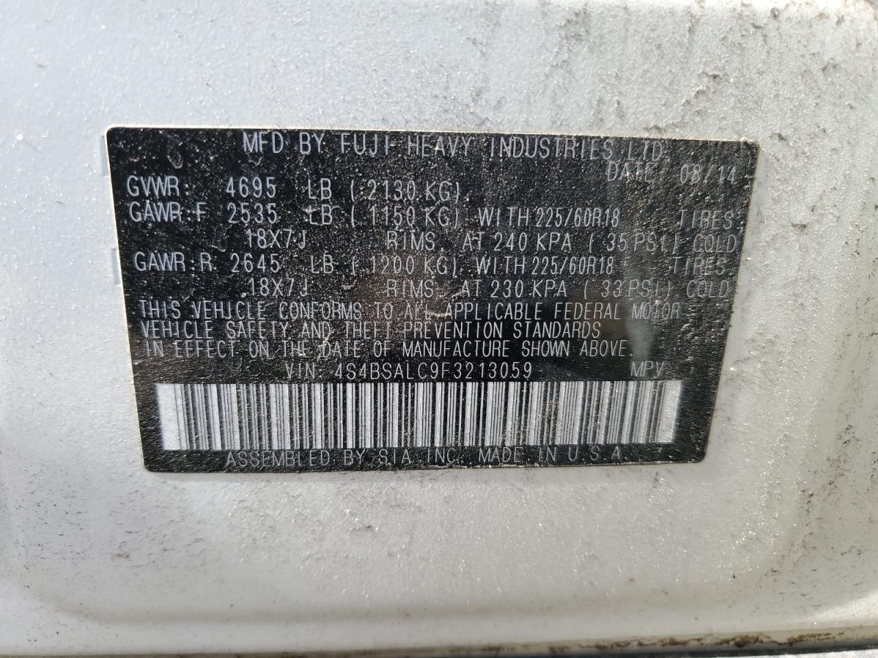 4S4BSALC9F3213059 2015 Subaru Outback 2.5I Limited