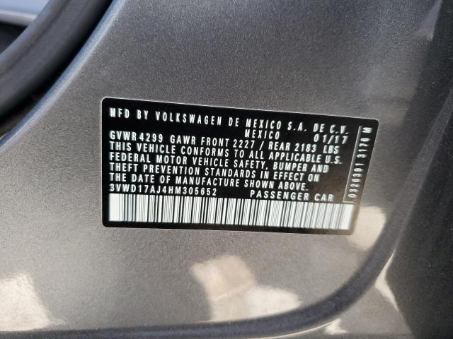 2017 Volkswagen Jetta Sport VIN: 3VWD17AJ4HM305652 Lot: 57863704