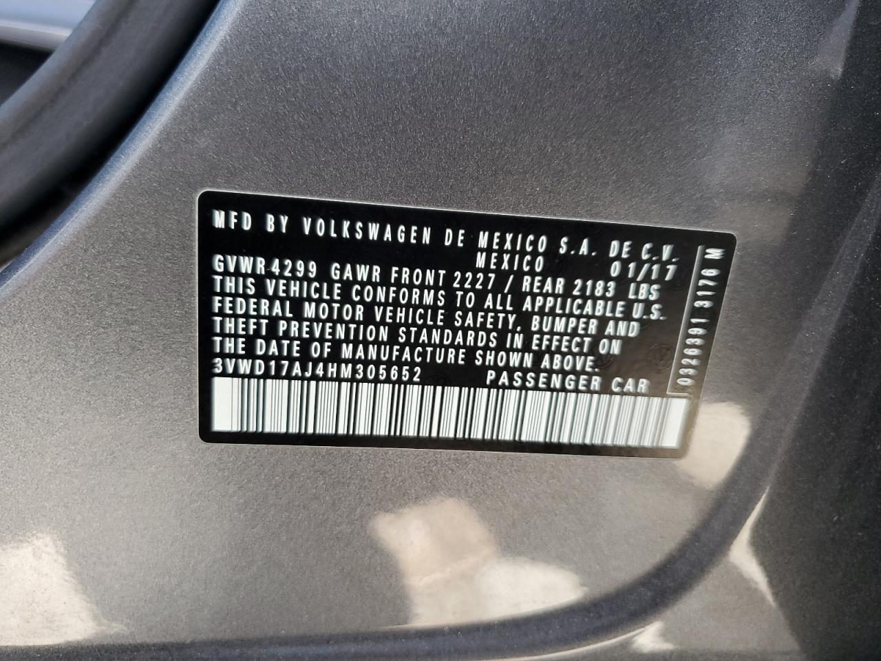 3VWD17AJ4HM305652 2017 Volkswagen Jetta Sport