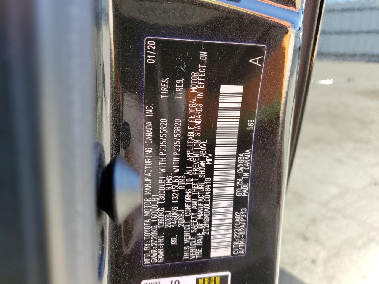 2T2HGMDA0LC048418 2020 Lexus Rx 450H