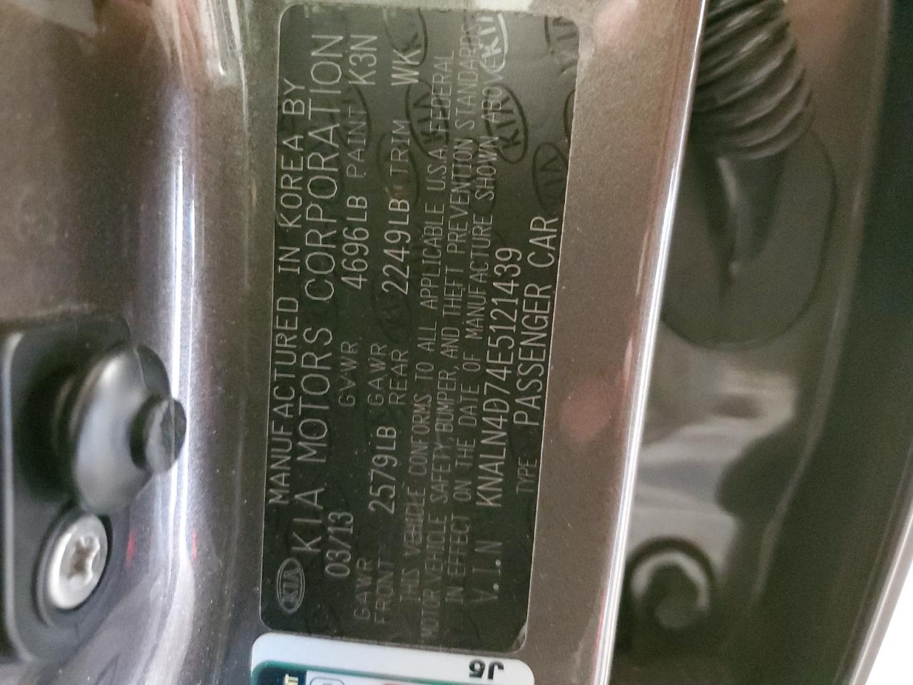 KNALN4D74E5121439 2014 Kia Cadenza Premium