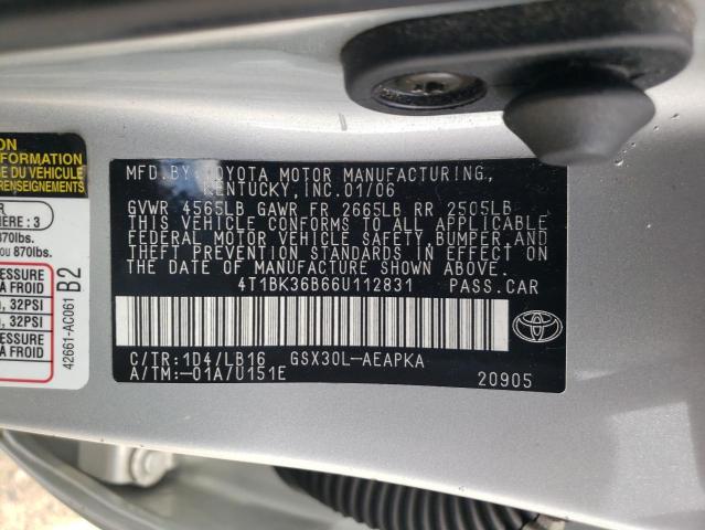 2006 Toyota Avalon Xl VIN: 4T1BK36B66U112831 Lot: 58148584