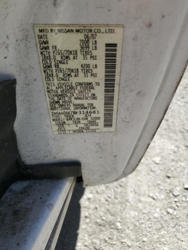 1N6AA06E78N314681 2008 Nissan Titan Xe