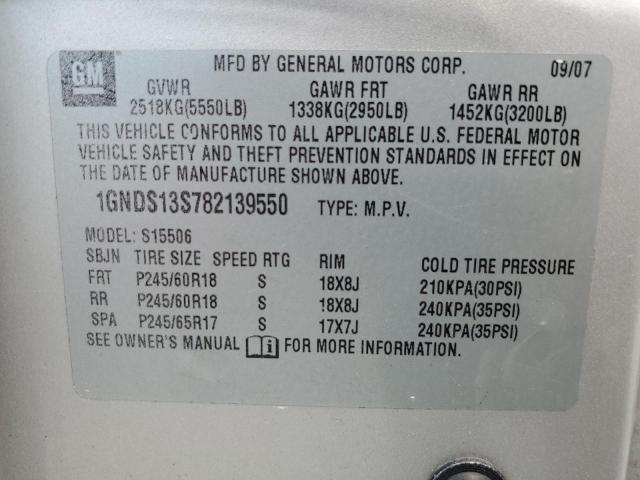 2008 Chevrolet Trailblazer Ls VIN: 1GNDS13S782139550 Lot: 58775764