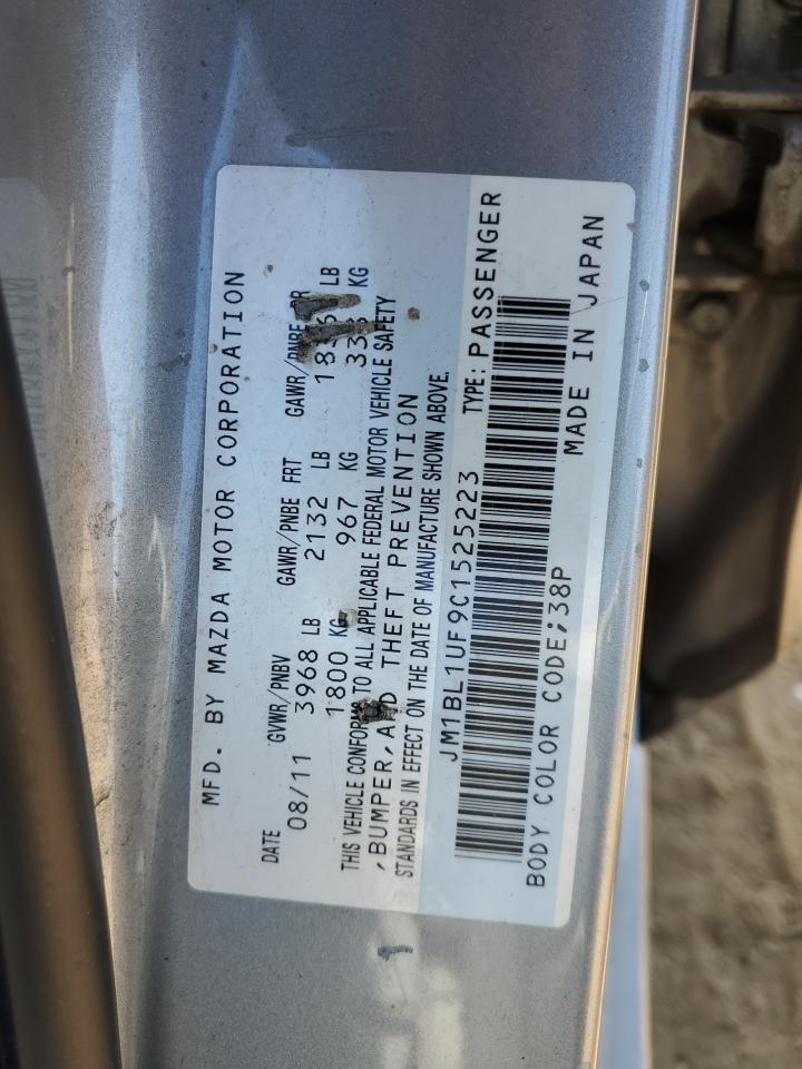 JM1BL1UF9C1525223 2012 Mazda 3 I