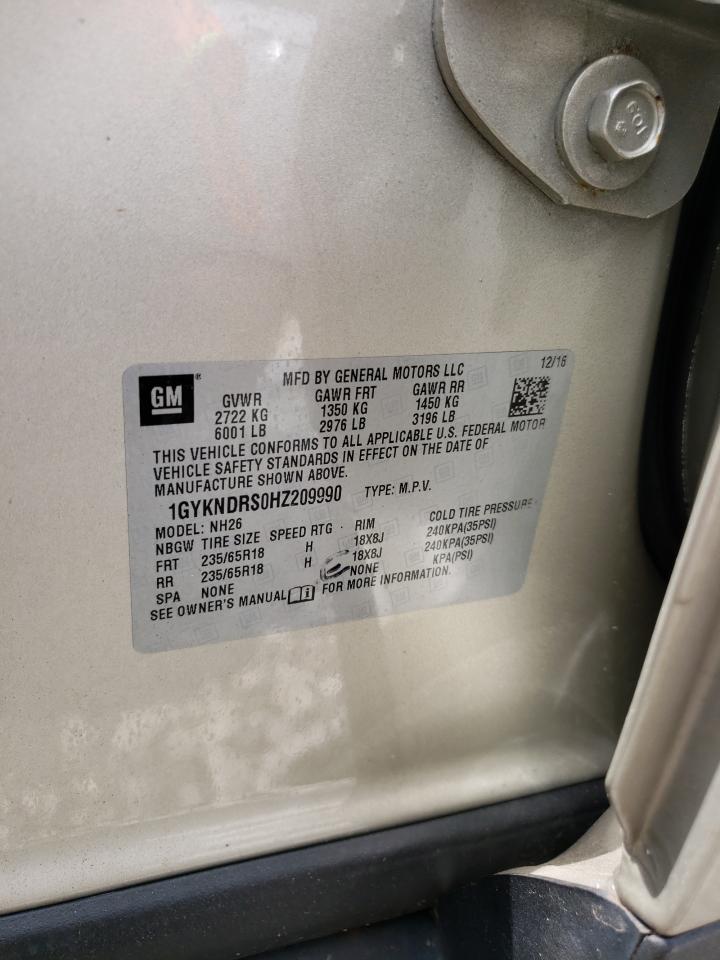 1GYKNDRS0HZ209990 2017 Cadillac Xt5 Luxury