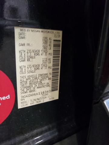 2020 Nissan Murano S VIN: 5N1AZ2AS4LN116343 Lot: 57426284