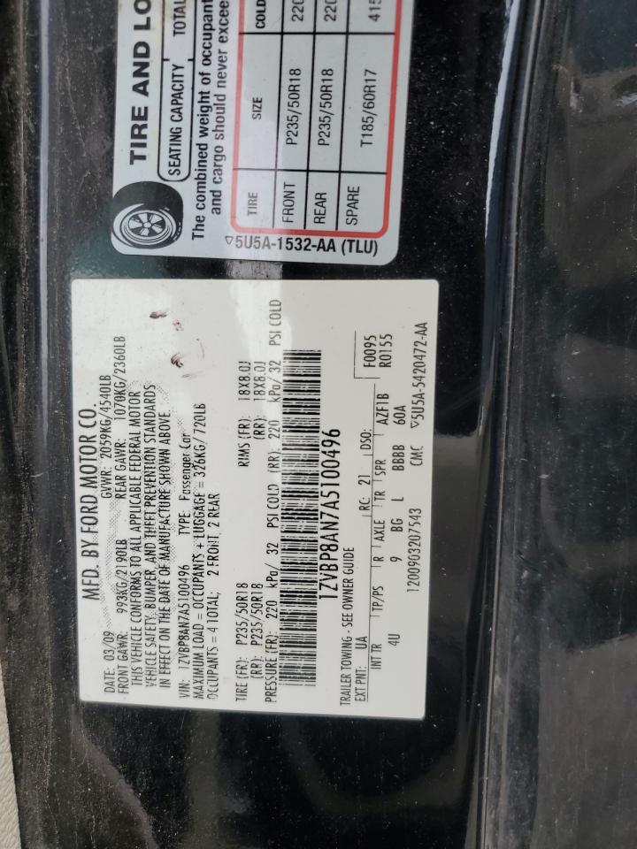 1ZVBP8AN7A5100496 2010 Ford Mustang