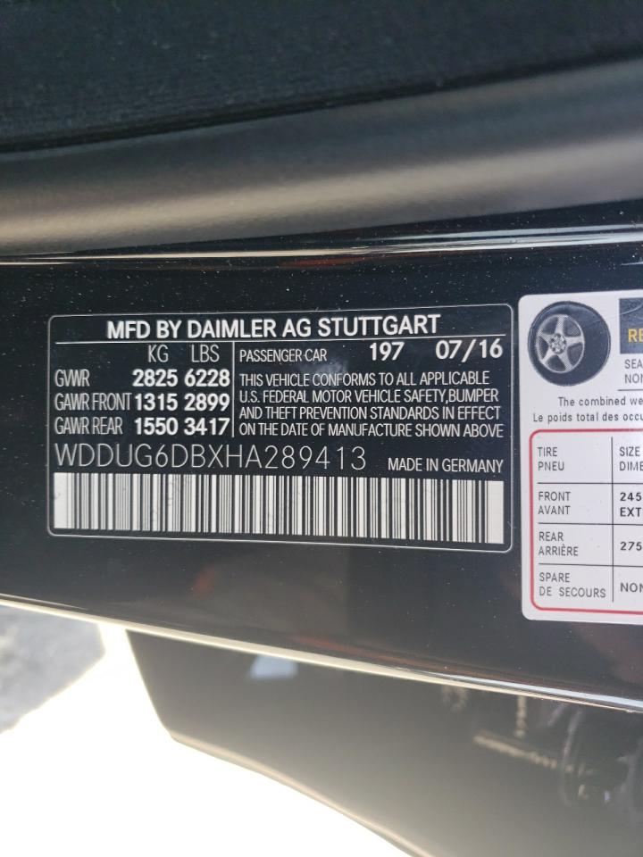 WDDUG6DBXHA289413 2017 Mercedes-Benz S 550E