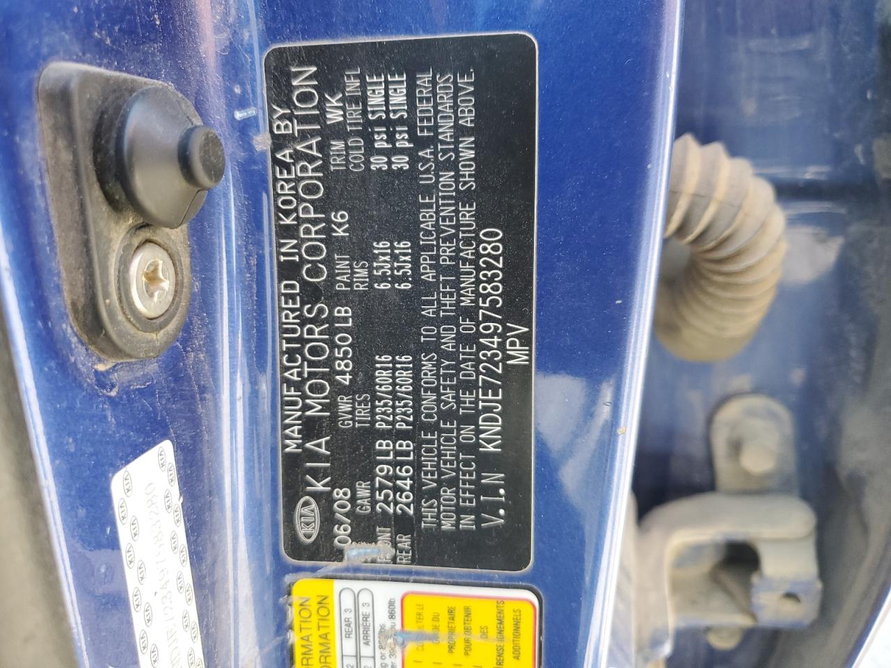 KNDJE723497583280 2009 Kia Sportage Lx