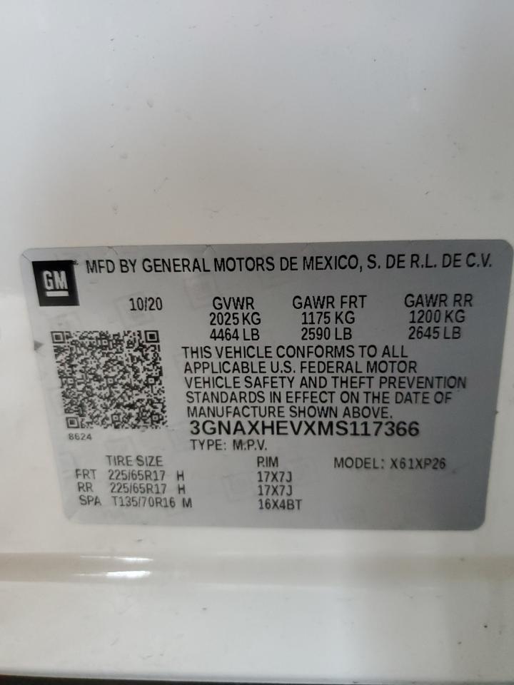 3GNAXHEVXMS117366 2021 Chevrolet Equinox Ls