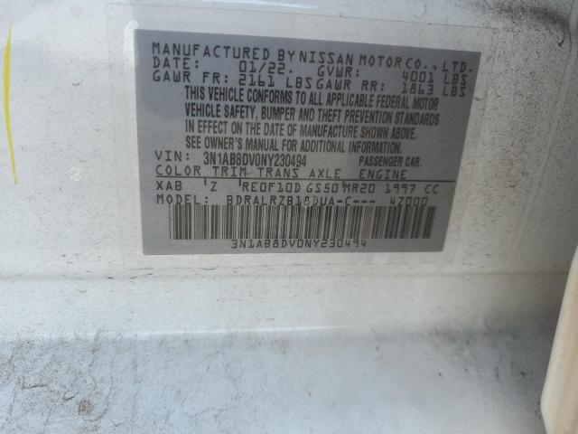 2022 Nissan Sentra Sr VIN: 3N1AB8DV0NY230494 Lot: 57815544