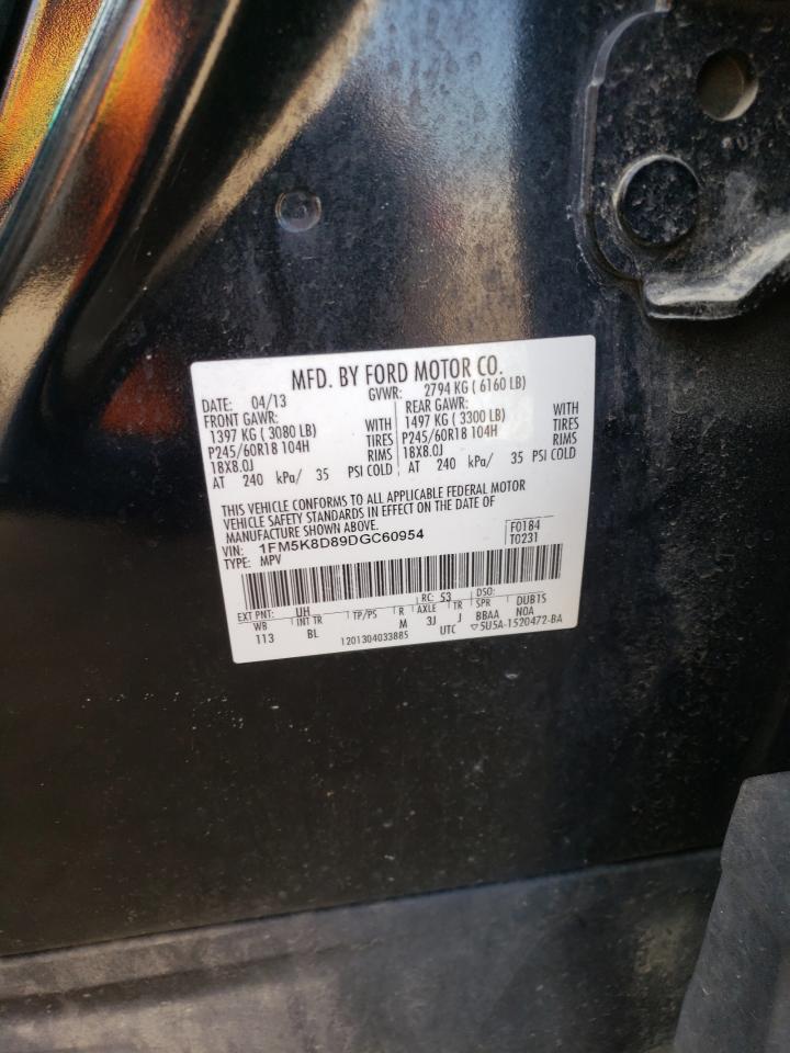 1FM5K8D89DGC60954 2013 Ford Explorer Xlt