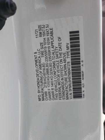 2022 Honda Odyssey Elite VIN: 5FNRL6H97NB047278 Lot: 57862974