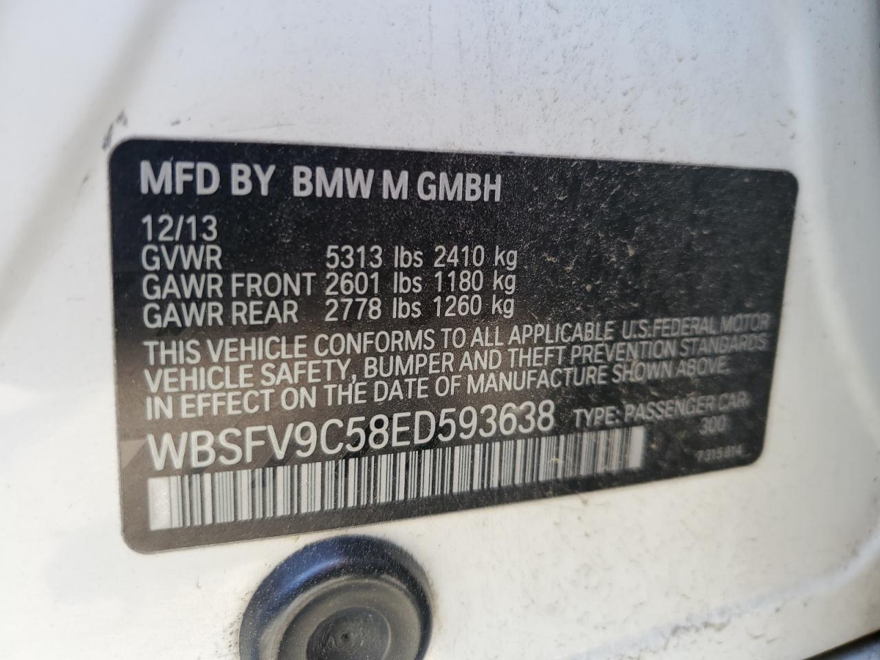 WBSFV9C58ED593638 2014 BMW M5