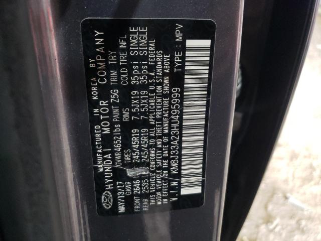 2017 Hyundai Tucson Limited VIN: KM8J33A23HU495999 Lot: 60000314