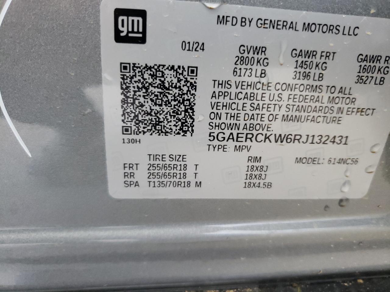 5GAERCKW6RJ132431 2024 Buick Enclave Premium