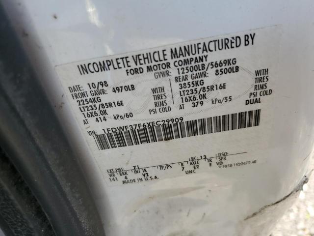 1999 Ford F350 Super Duty VIN: 1FDWF37F6XEC29909 Lot: 59882734
