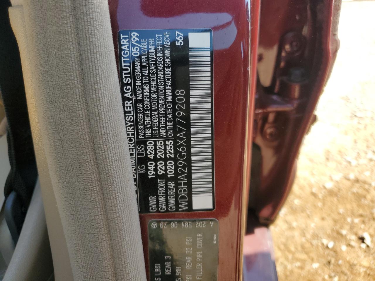 WDBHA29G6XA779208 1999 Mercedes-Benz C 280