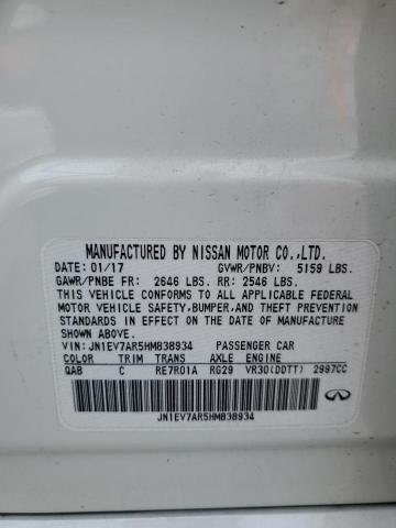 2017 Infiniti Q50 Premium VIN: JN1EV7AR5HM838934 Lot: 57730944