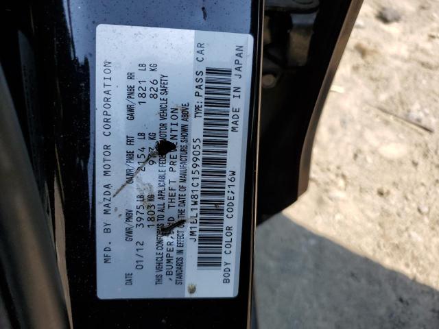 2012 Mazda 3 I VIN: JM1BL1W81C1599055 Lot: 58218634