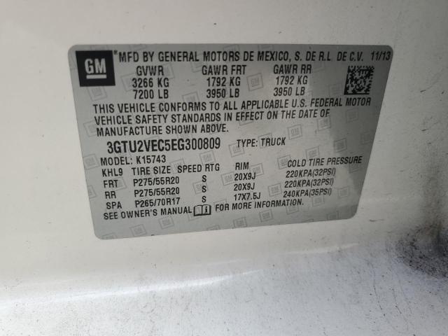 2014 GMC Sierra K1500 Slt VIN: 3GTU2VEC5EG300809 Lot: 58054074