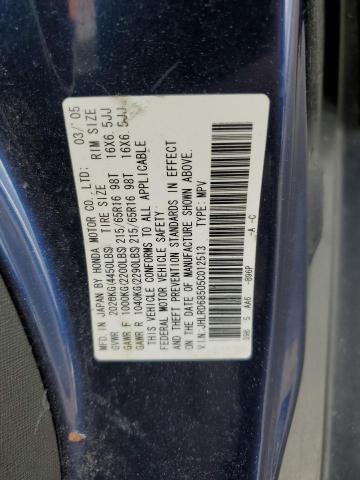 2005 Honda Cr-V Lx VIN: JHLRD68505C012513 Lot: 59370524