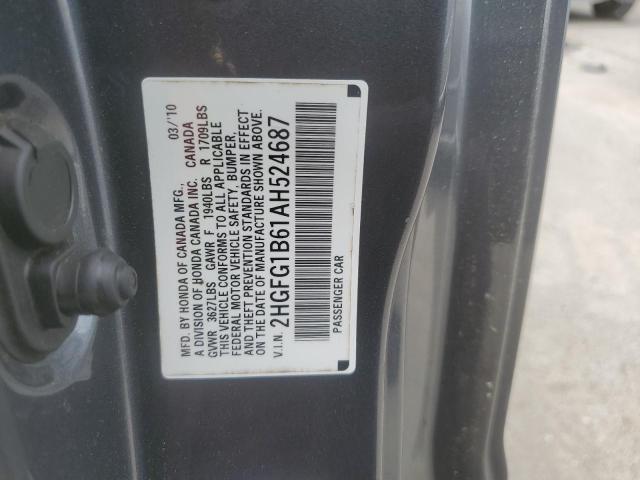 2010 Honda Civic Lx VIN: 2HGFG1B61AH524687 Lot: 57941004