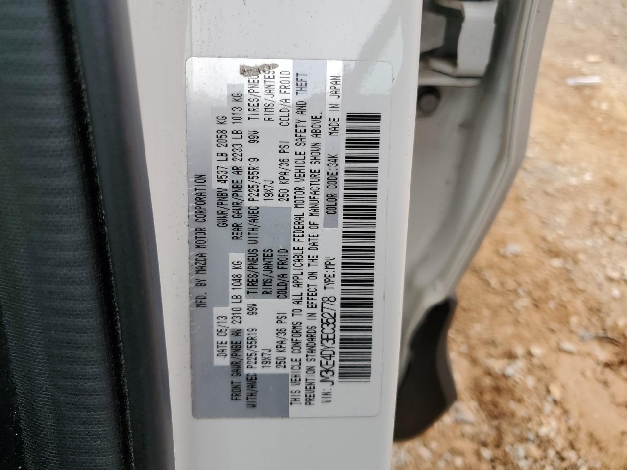 JM3KE4DY3E0352778 2014 Mazda Cx-5 Gt