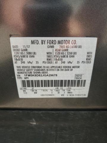 1FM5K8D82JGA29678 2018 FORD EXPLORER - Image 13