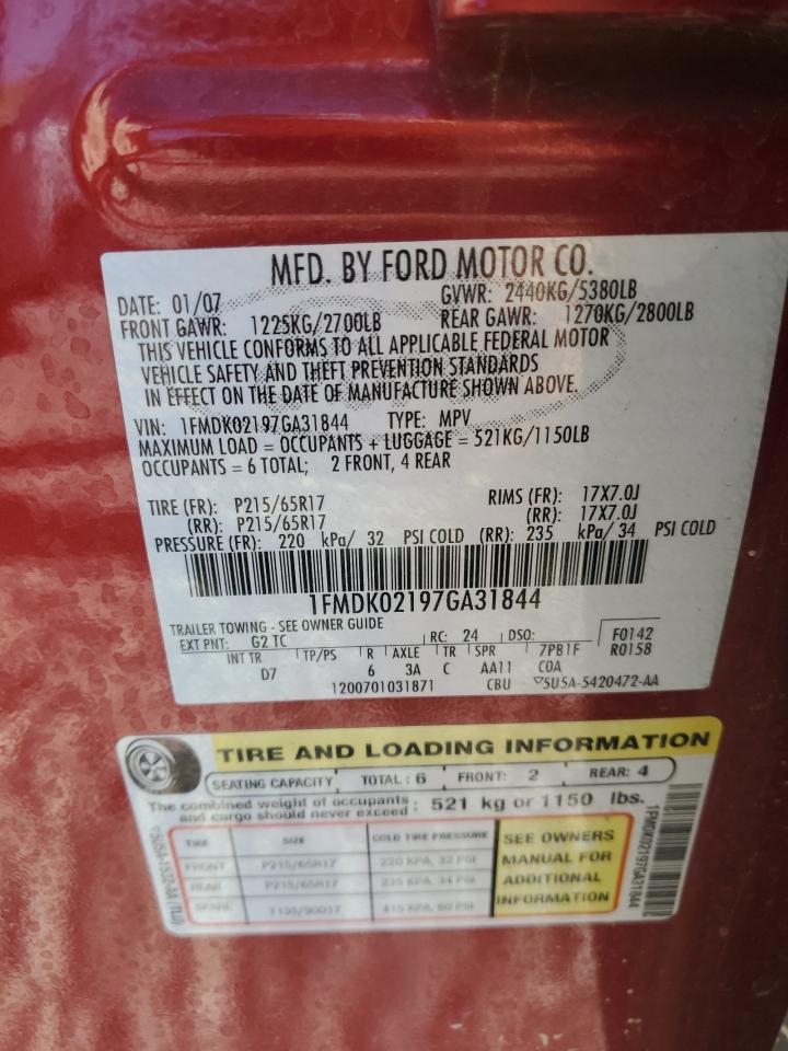 1FMDK02197GA31844 2007 Ford Freestyle Sel