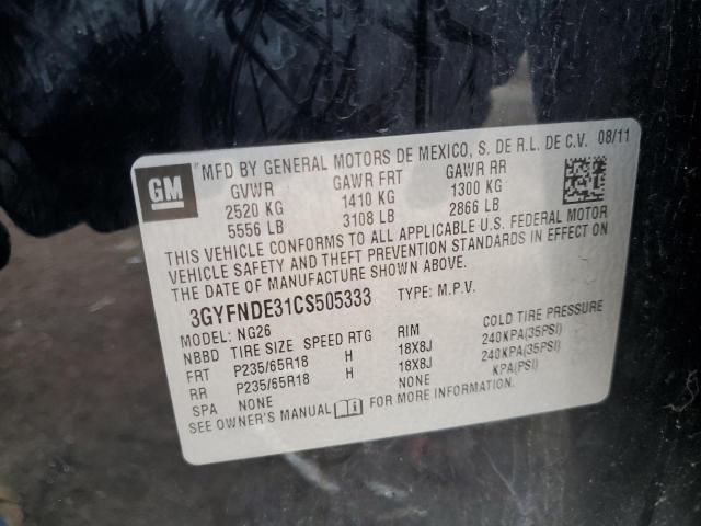 2012 Cadillac Srx Luxury Collection VIN: 3GYFNDE31CS505333 Lot: 58652654