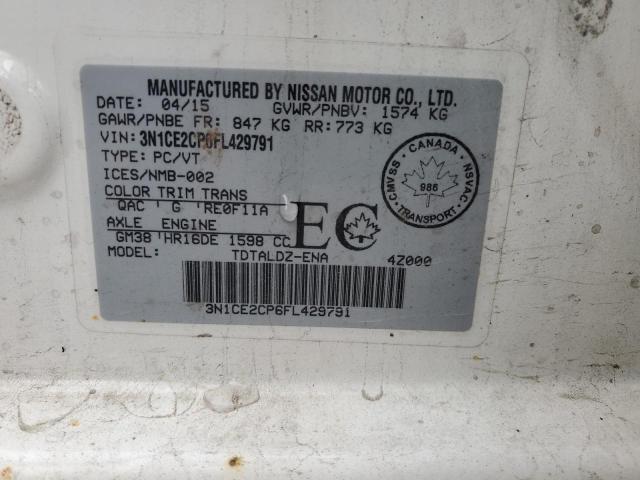 2015 Nissan Versa Note S VIN: 3N1CE2CP6FL429791 Lot: 59546084