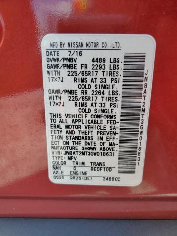 2016 Nissan Rogue S VIN: JN8AT2MT3GW018631 Lot: 57916644