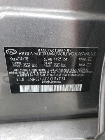 2019 Hyundai Sonata Se VIN: 5NPE24AF6KH741124 Lot: 60342974
