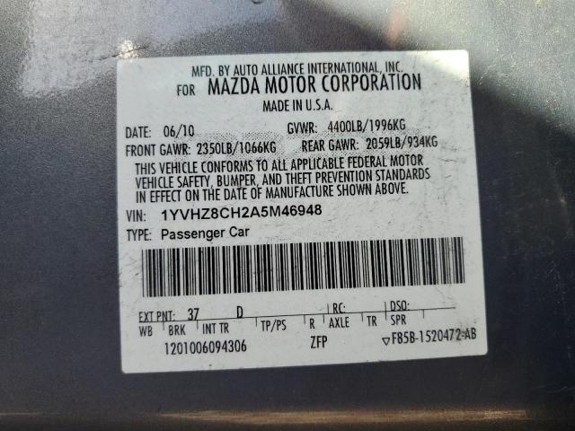 2010 Mazda 6 I VIN: 1YVHZ8CH2A5M46948 Lot: 57959544