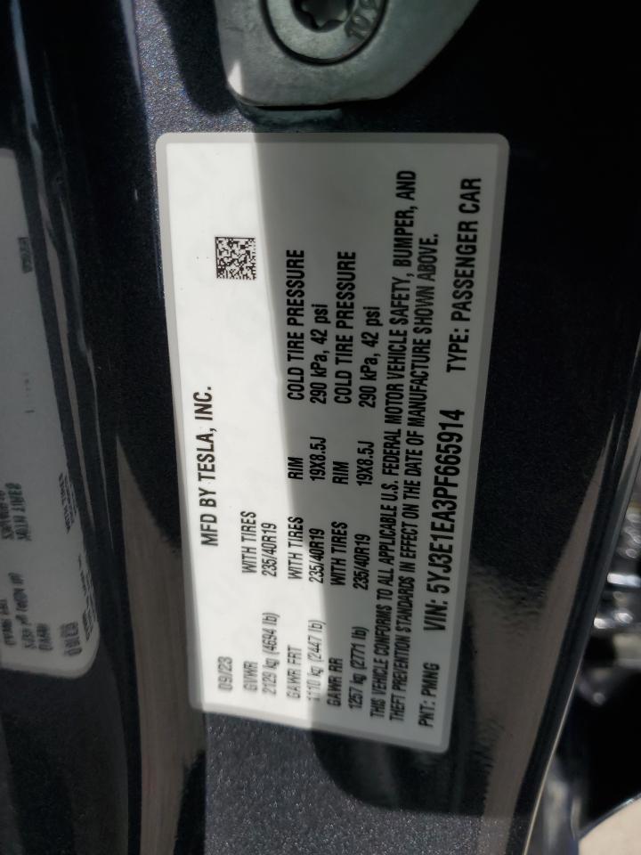 5YJ3E1EA3PF665914 2023 Tesla Model 3