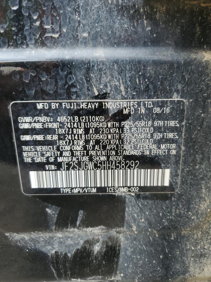 JF2SJGWC5HH458292 2017 Subaru Forester 2.0Xt Touring