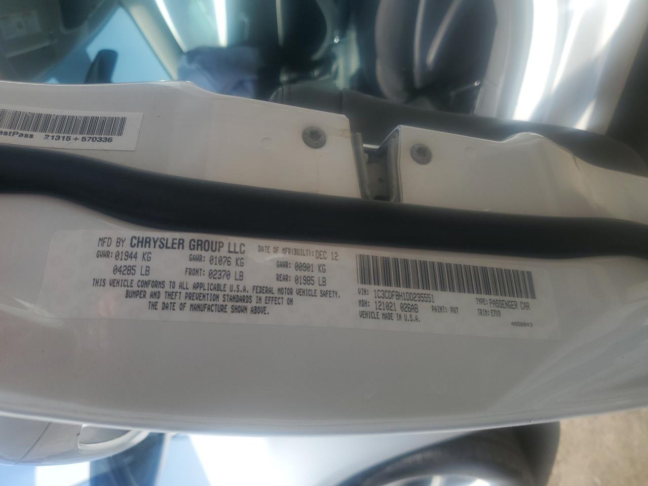 1C3CDFBH1DD235551 2013 Dodge Dart Sxt