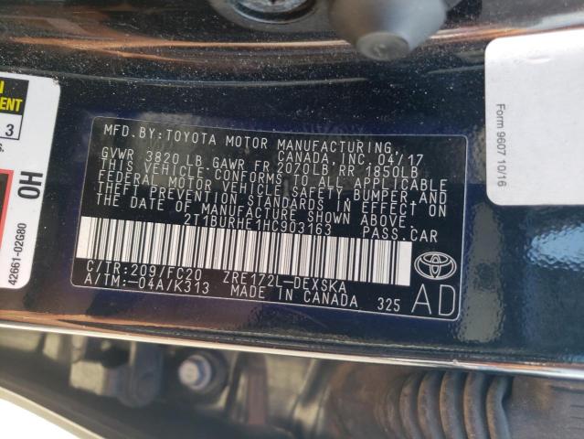 2017 TOYOTA COROLLA L - 2T1BURHE1HC903163