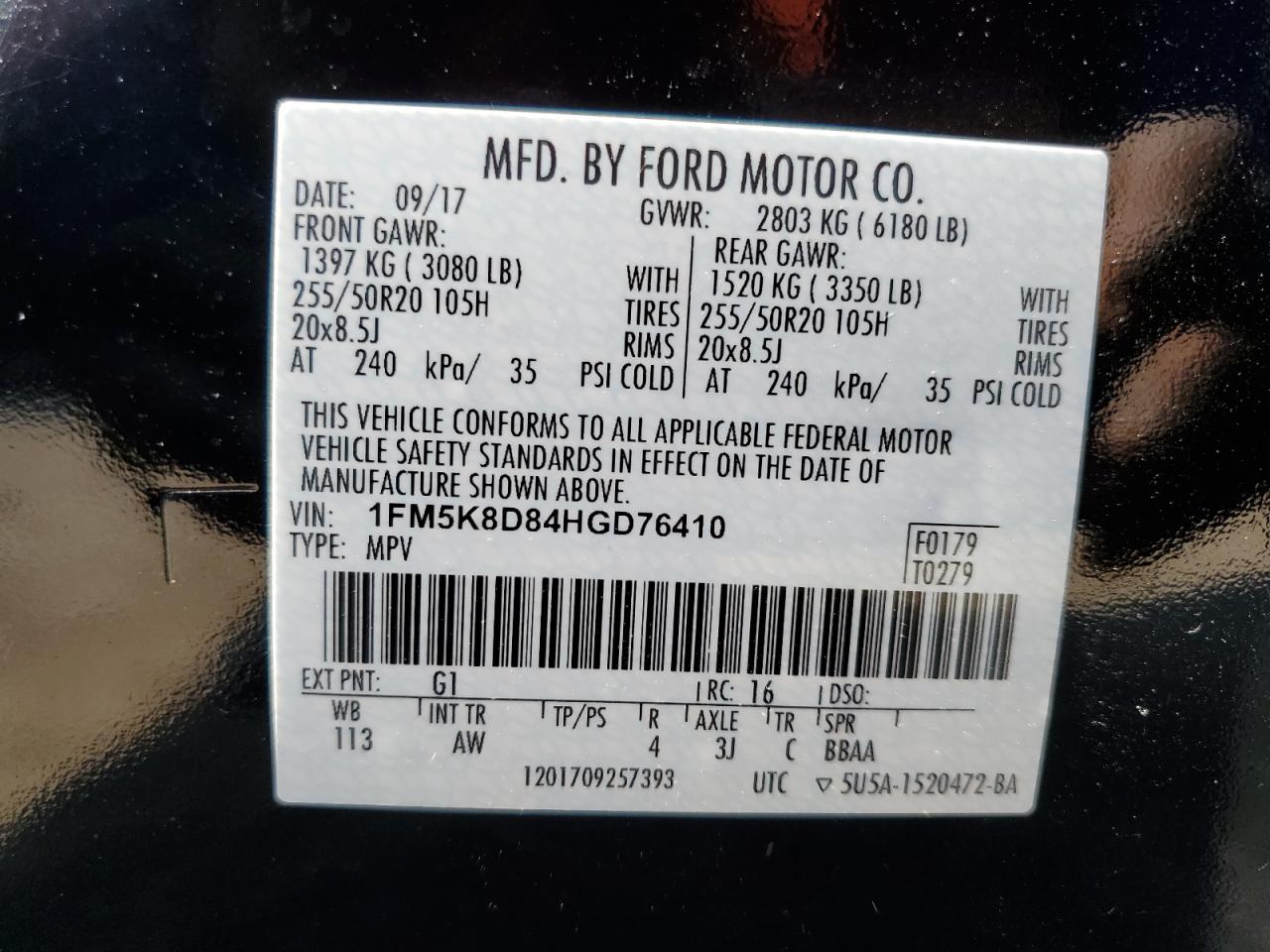 1FM5K8D84HGD76410 2017 Ford Explorer Xlt