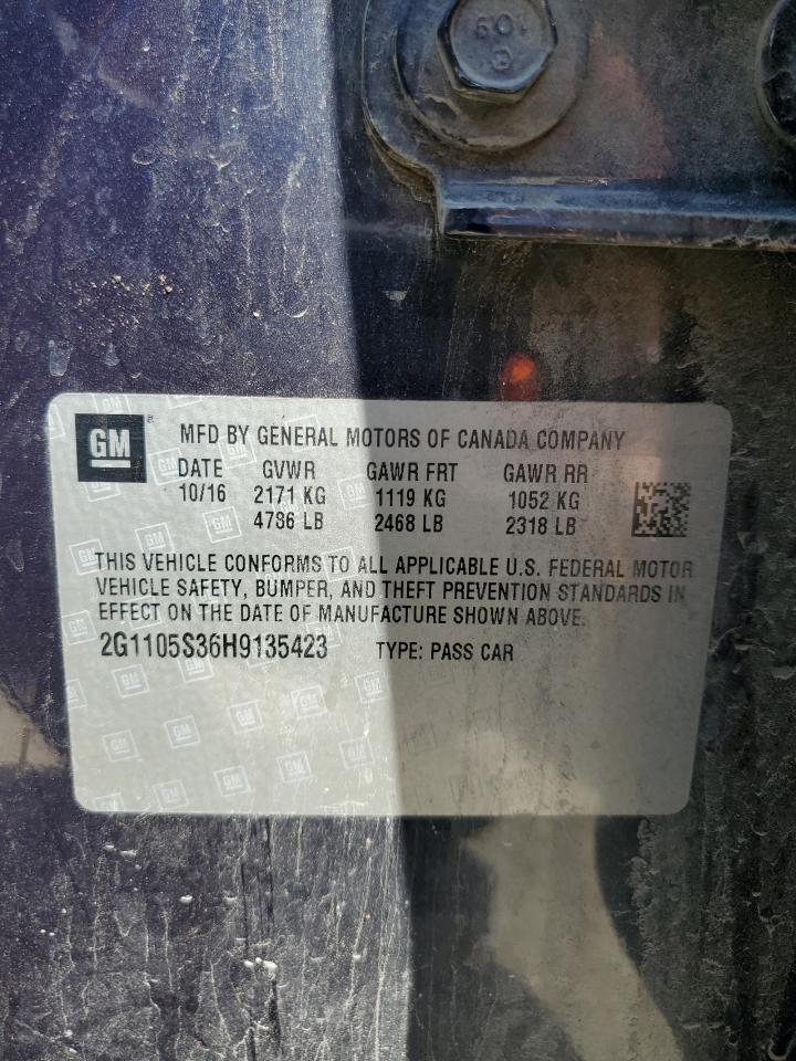 2G1105S36H9135423 CHEVROLET IMPALA 2017