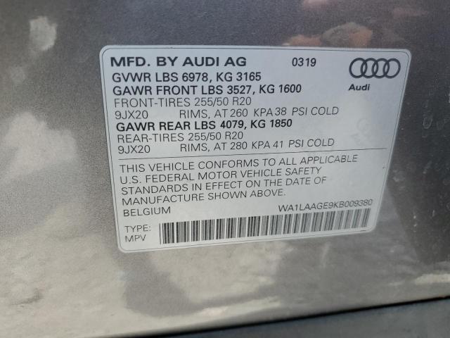 2019 AUDI E-TRON PRE - WA1LAAGE9KB009380