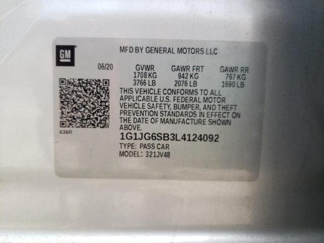 1G1JG6SB3L4124092 2020 Chevrolet Sonic