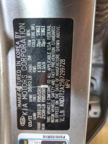 2011 Kia Soul + VIN: KNDJT2A25B7299728 Lot: 58821344