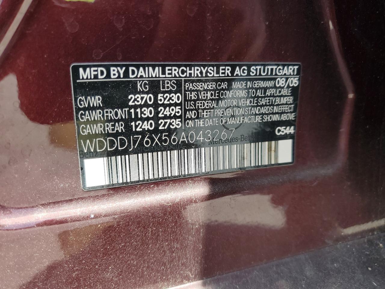 WDDDJ76X56A043267 2006 Mercedes-Benz Cls 55 Amg